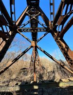 The underbelly of the 1926 American Bridge Co. Wheeling & Lake Erie trestle.